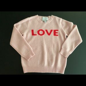 Little Lisa Perry LOVE sweater 100% Cashmere